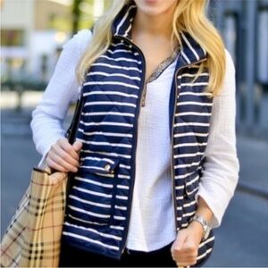 J. Crew Navy Striped Quilted Down Vest
Sleeveless Jacket